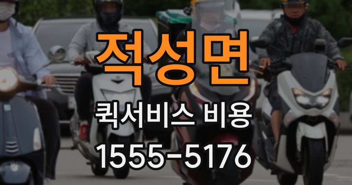 적성면 퀵서비스 비용