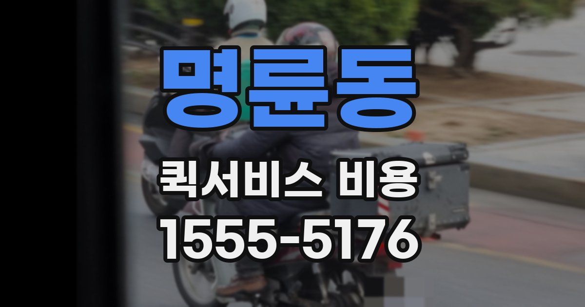 명륜동 퀵서비스 비용