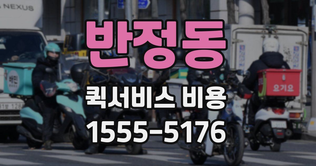 반정동 퀵서비스 비용