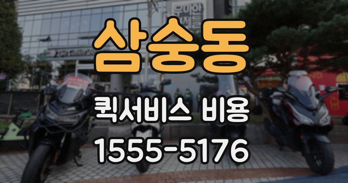삼숭동 퀵서비스 비용