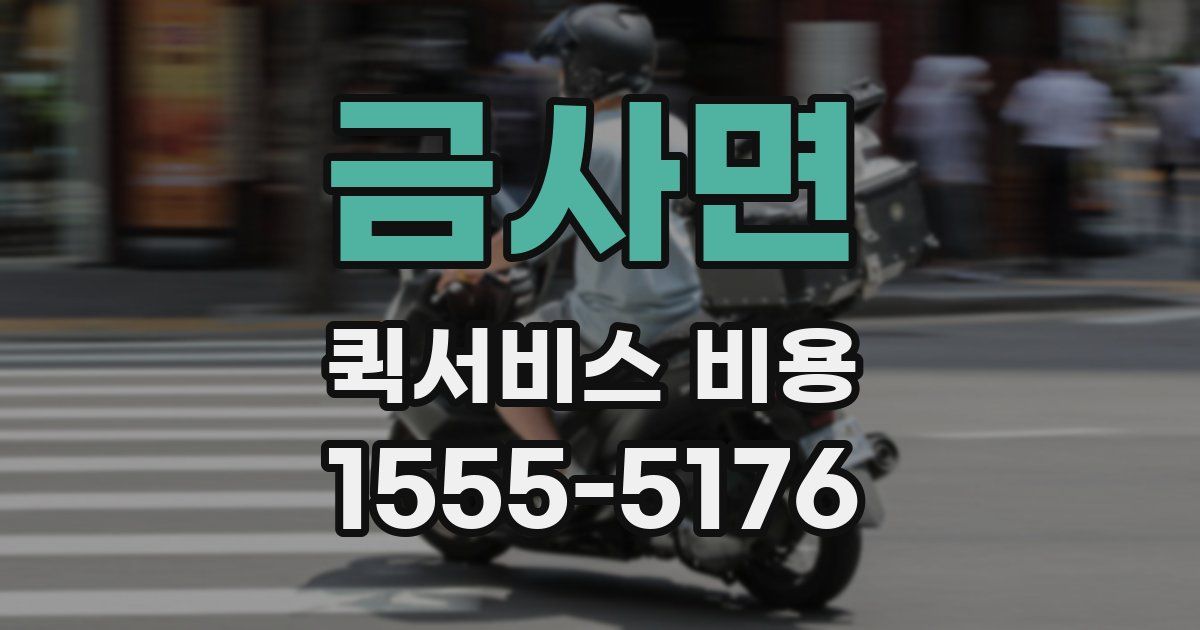금사면 퀵서비스 비용