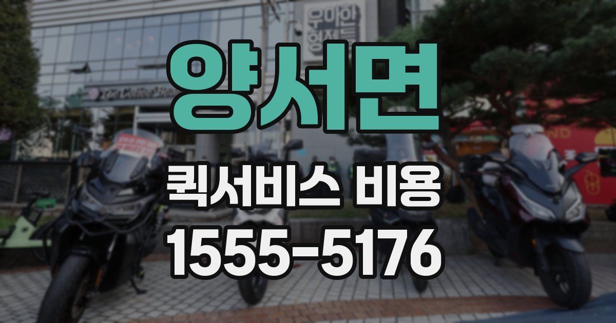 양서면 퀵서비스 비용