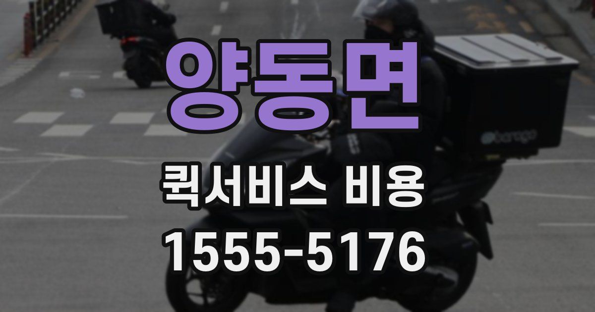 양동면 퀵서비스 비용