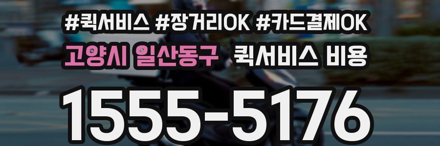 고양시 일산동구 퀵서비스 비용