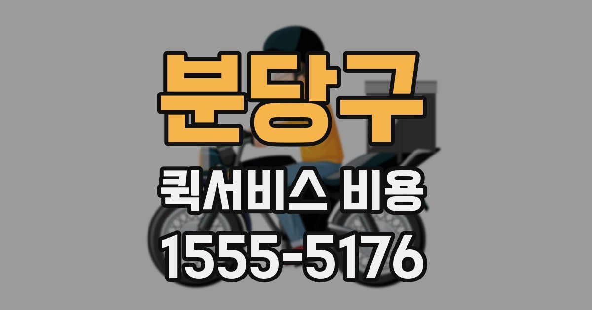 분당구 퀵서비스 비용