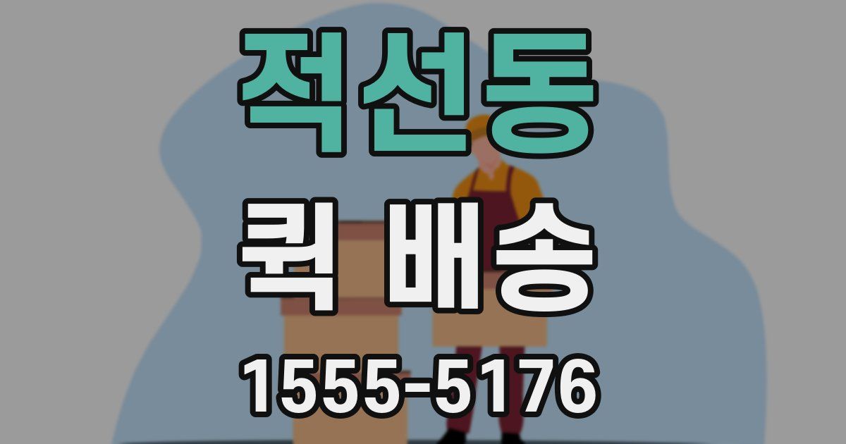 적선동 퀵 배송