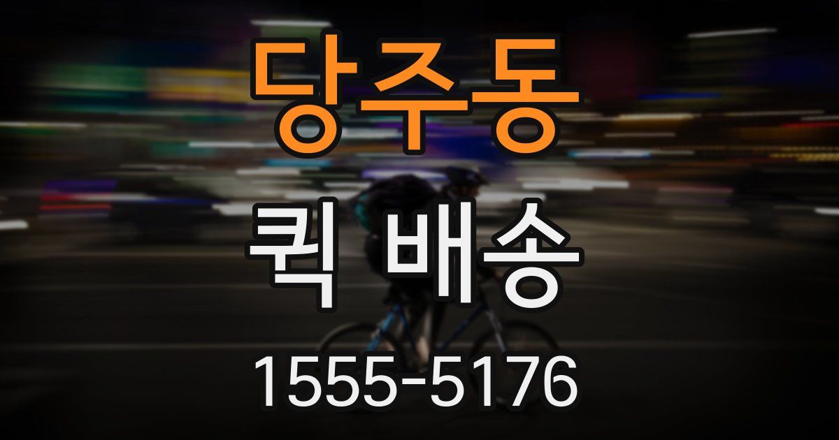 당주동 퀵 배송