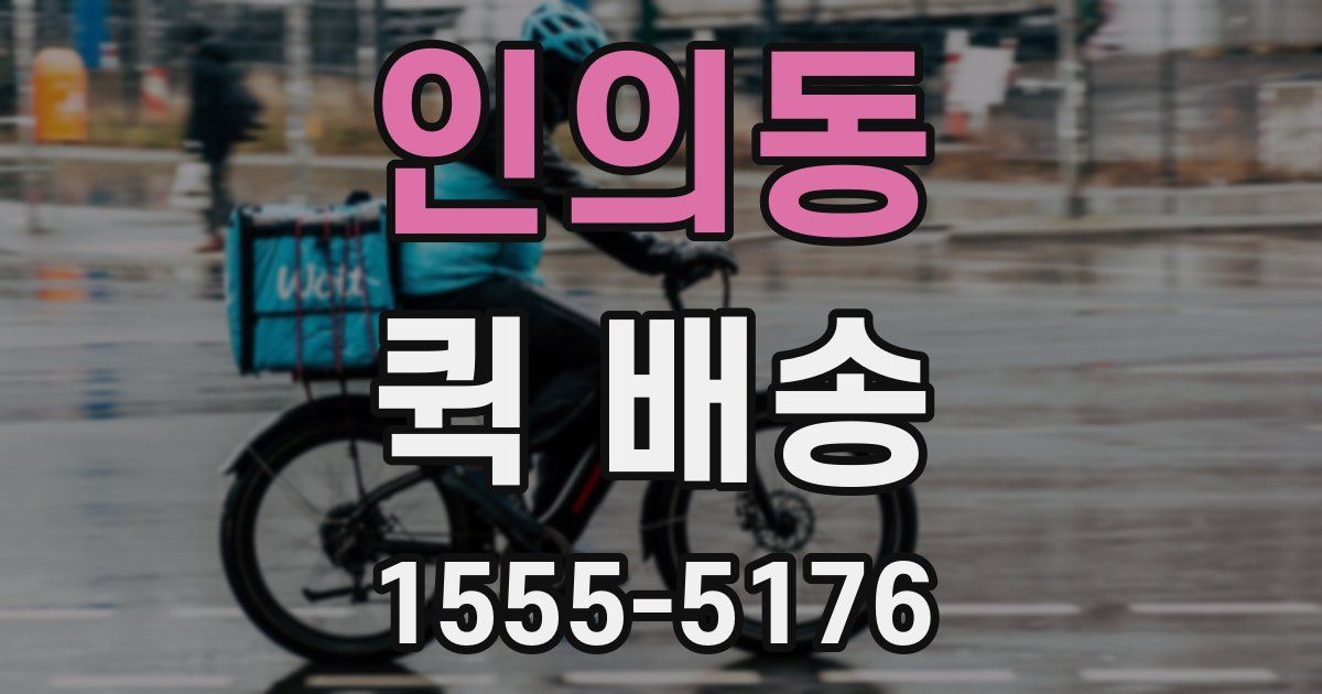 인의동 퀵 배송