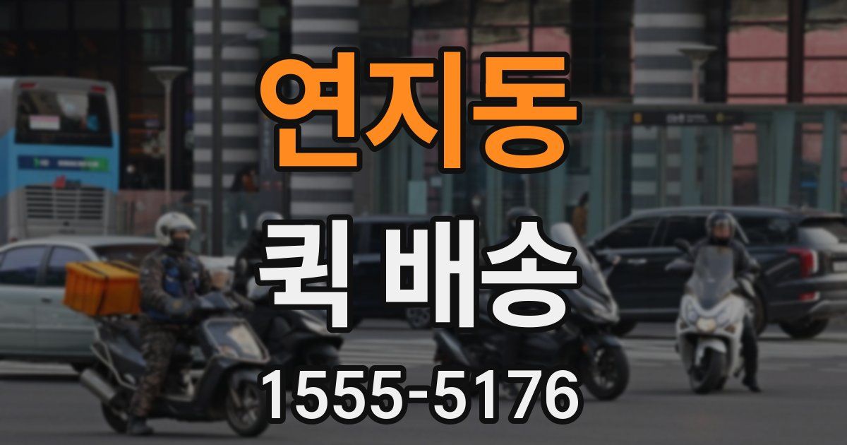 연지동 퀵 배송