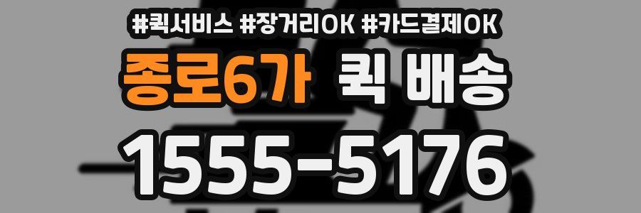 종로6가 퀵 배송