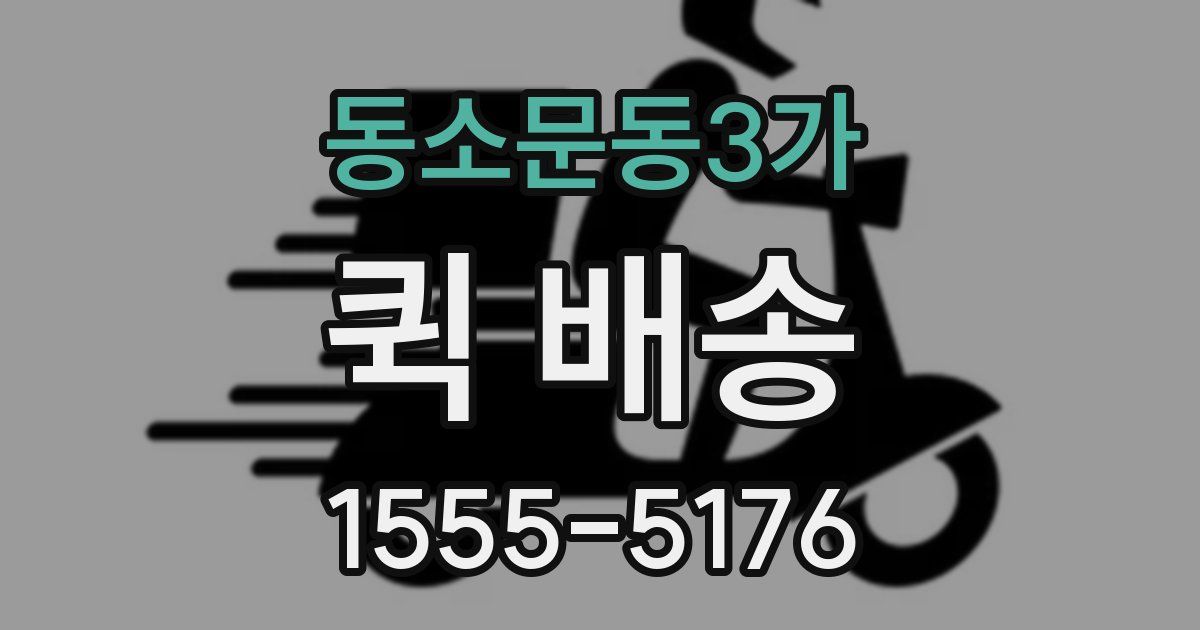 동소문동3가 퀵 배송