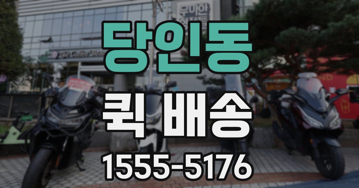 당인동 퀵 배송