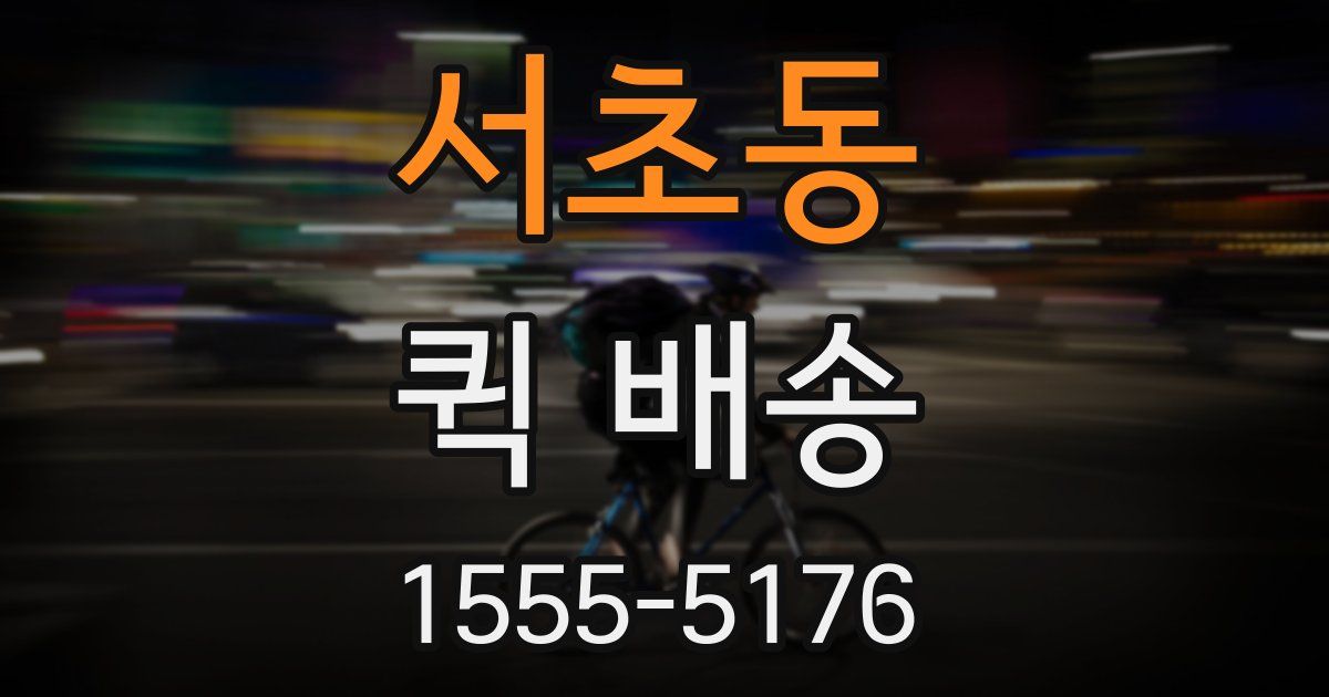 서초동 퀵 배송