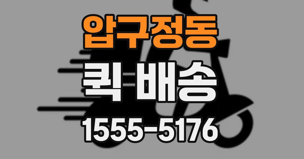 압구정동 퀵 배송