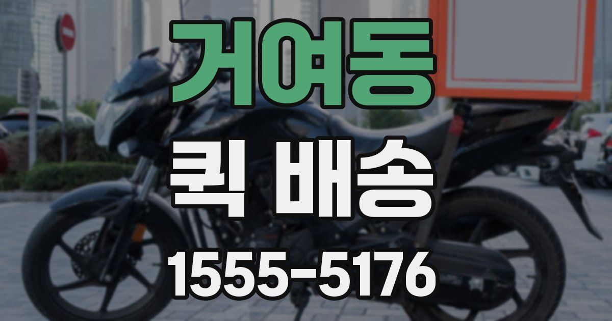 거여동 퀵 배송