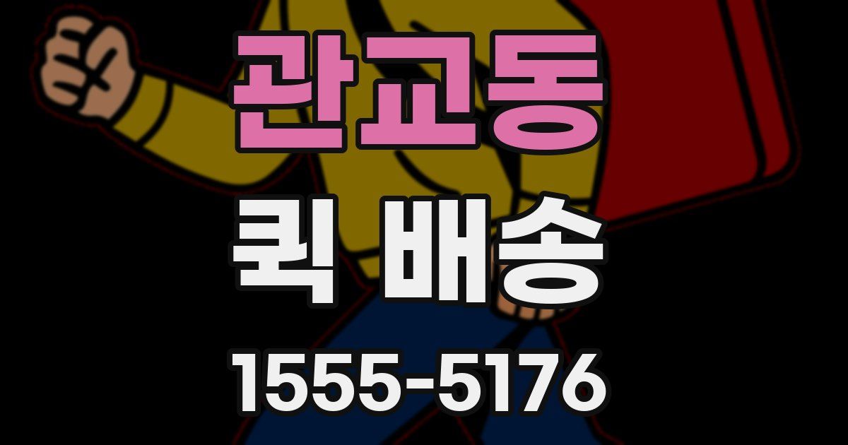 관교동 퀵 배송
