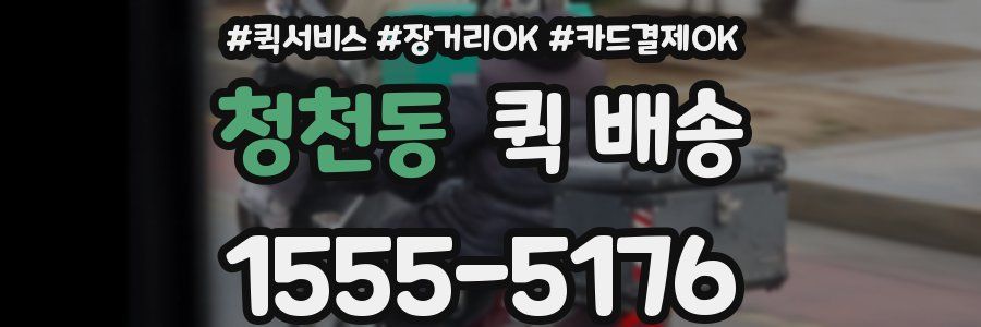청천동 퀵 배송