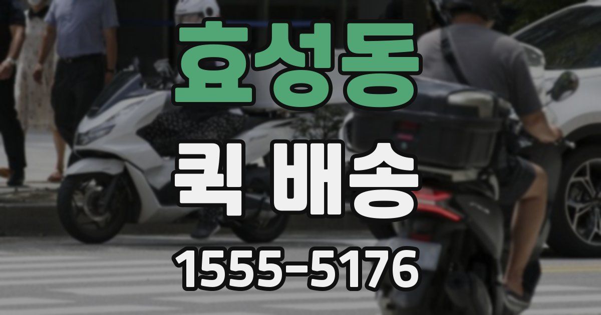 효성동 퀵 배송