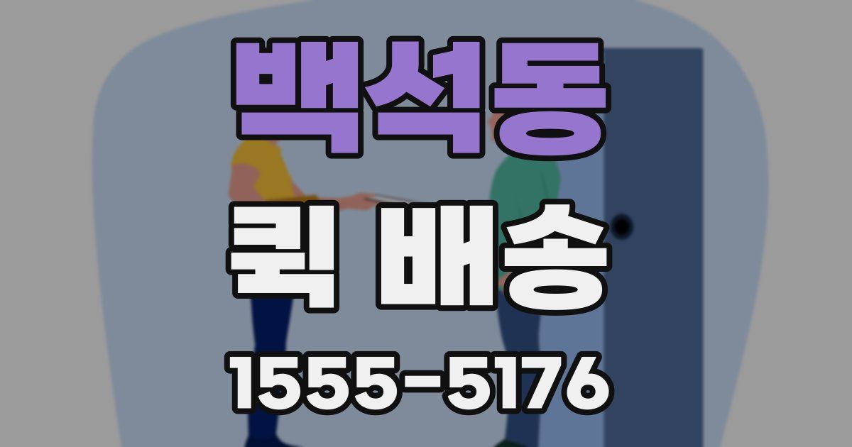 백석동 퀵 배송