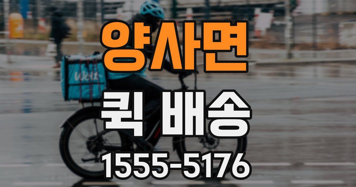 양사면 퀵 배송