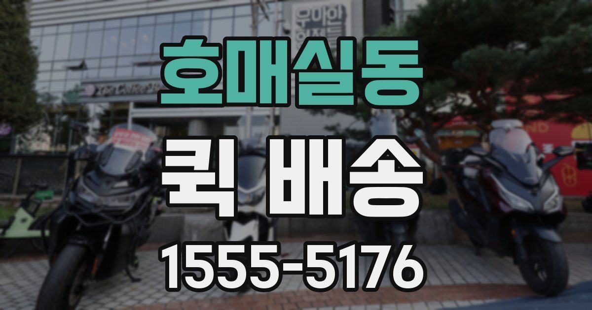 호매실동 퀵 배송