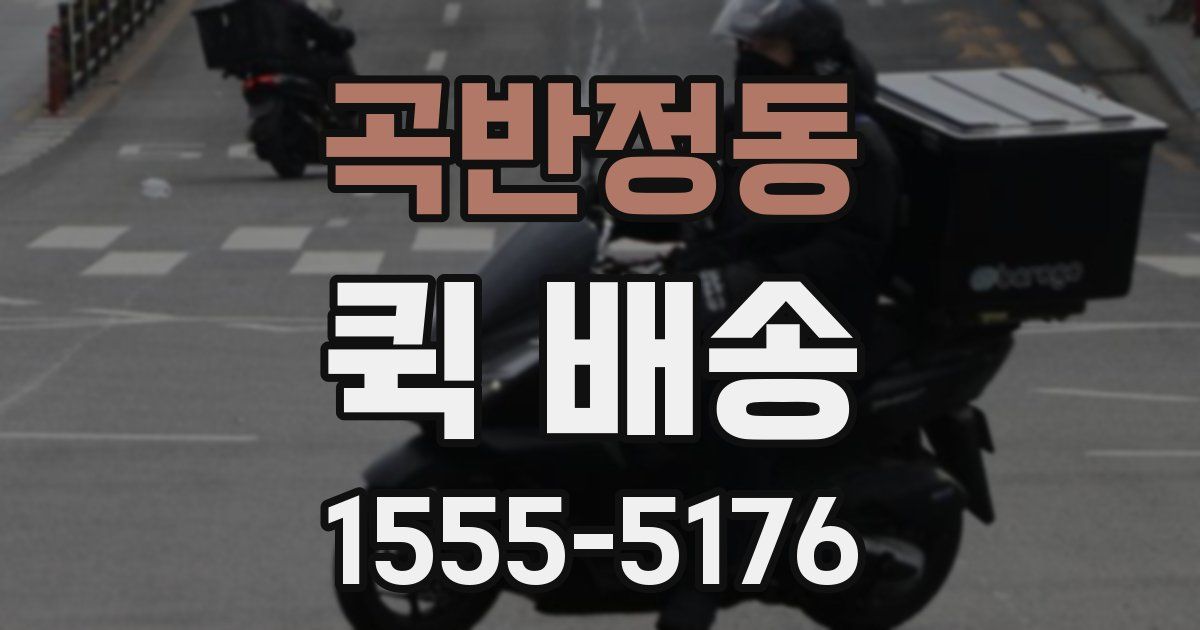 곡반정동 퀵 배송