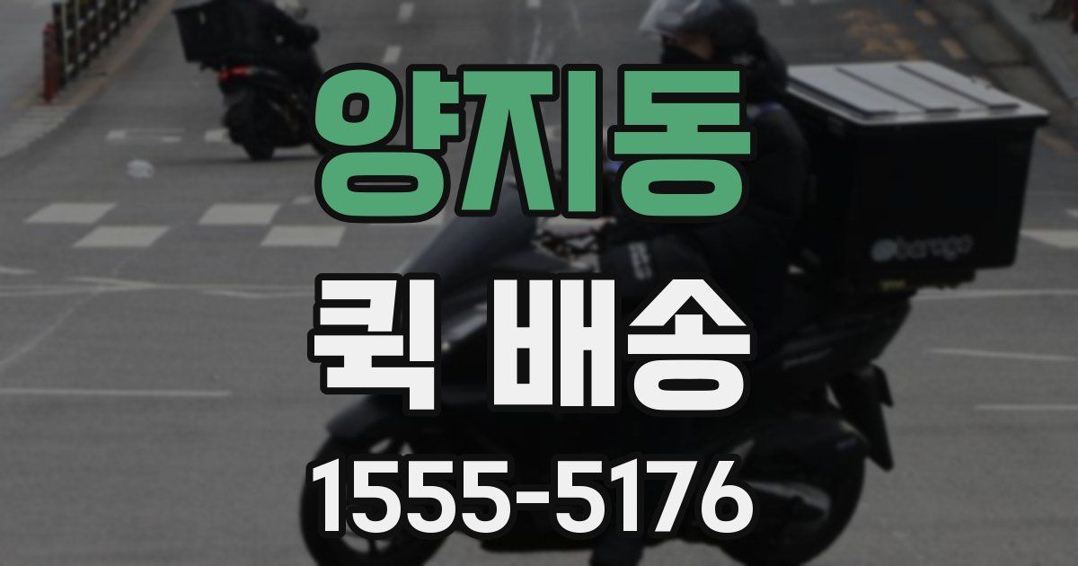 양지동 퀵 배송