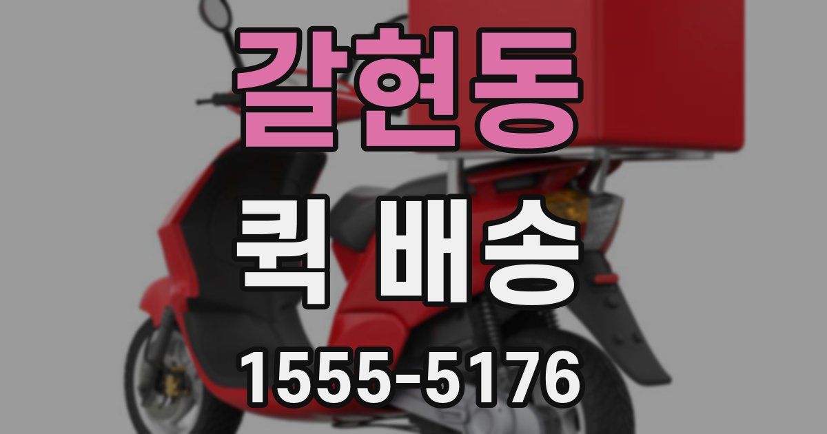 갈현동 퀵 배송