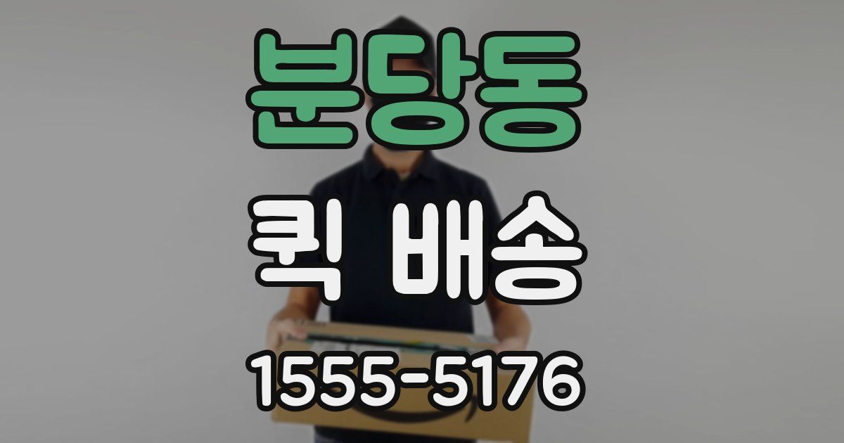 분당동 퀵 배송