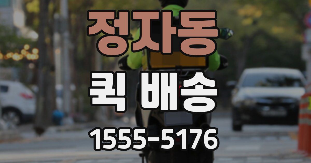 정자동 퀵 배송
