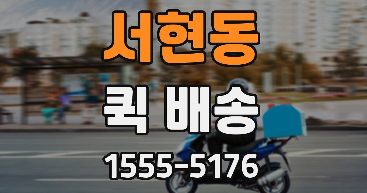 서현동 퀵 배송