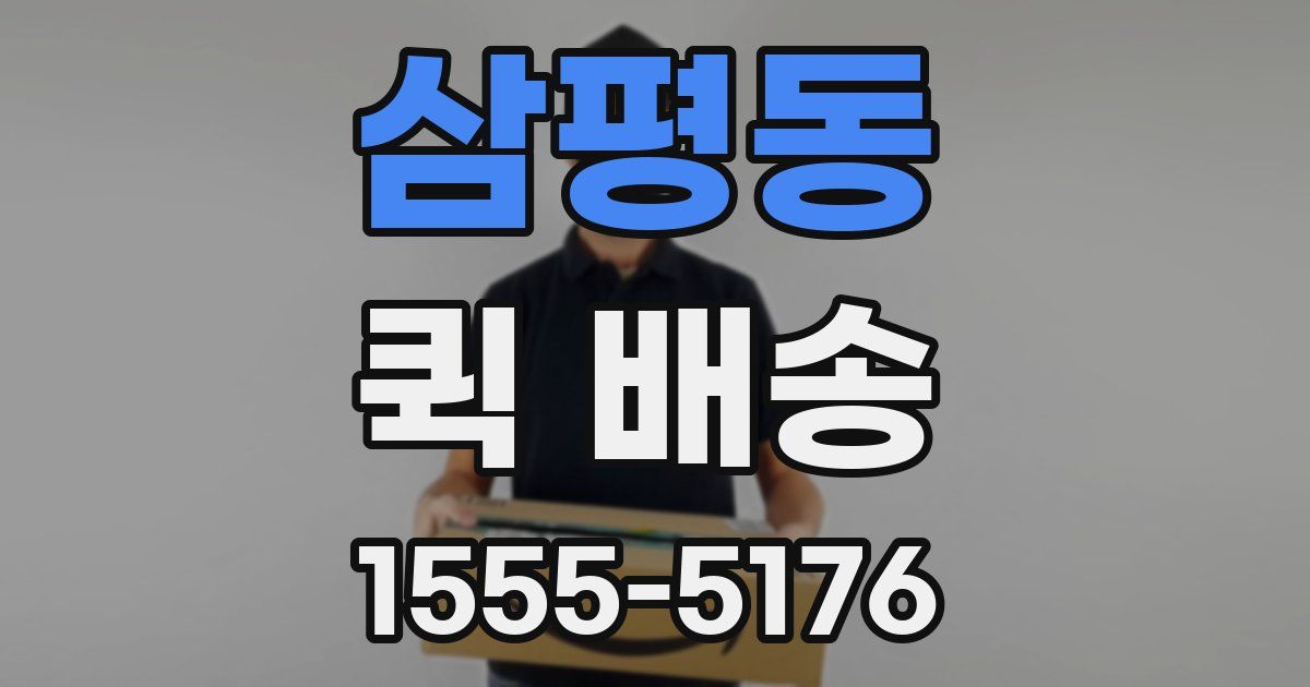 삼평동 퀵 배송