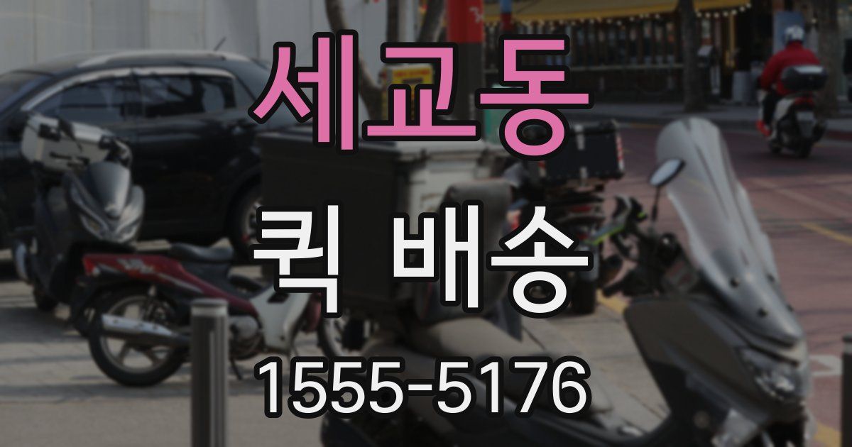 세교동 퀵 배송