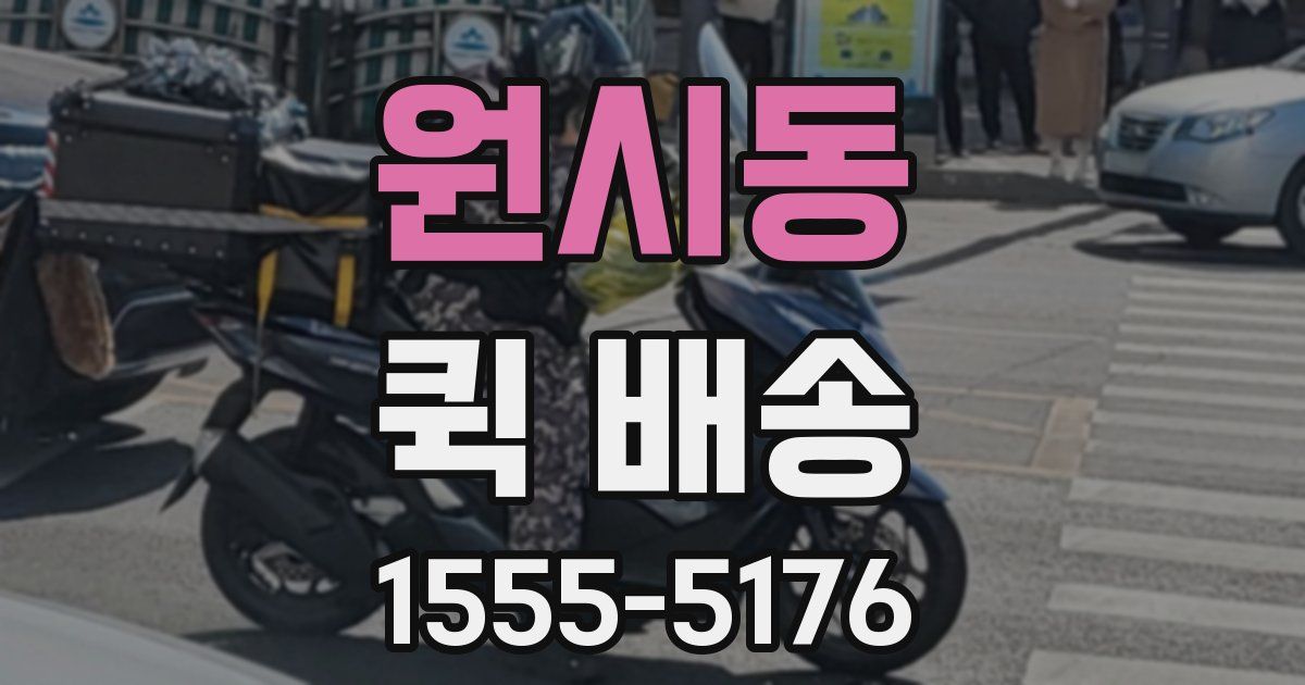 원시동 퀵 배송