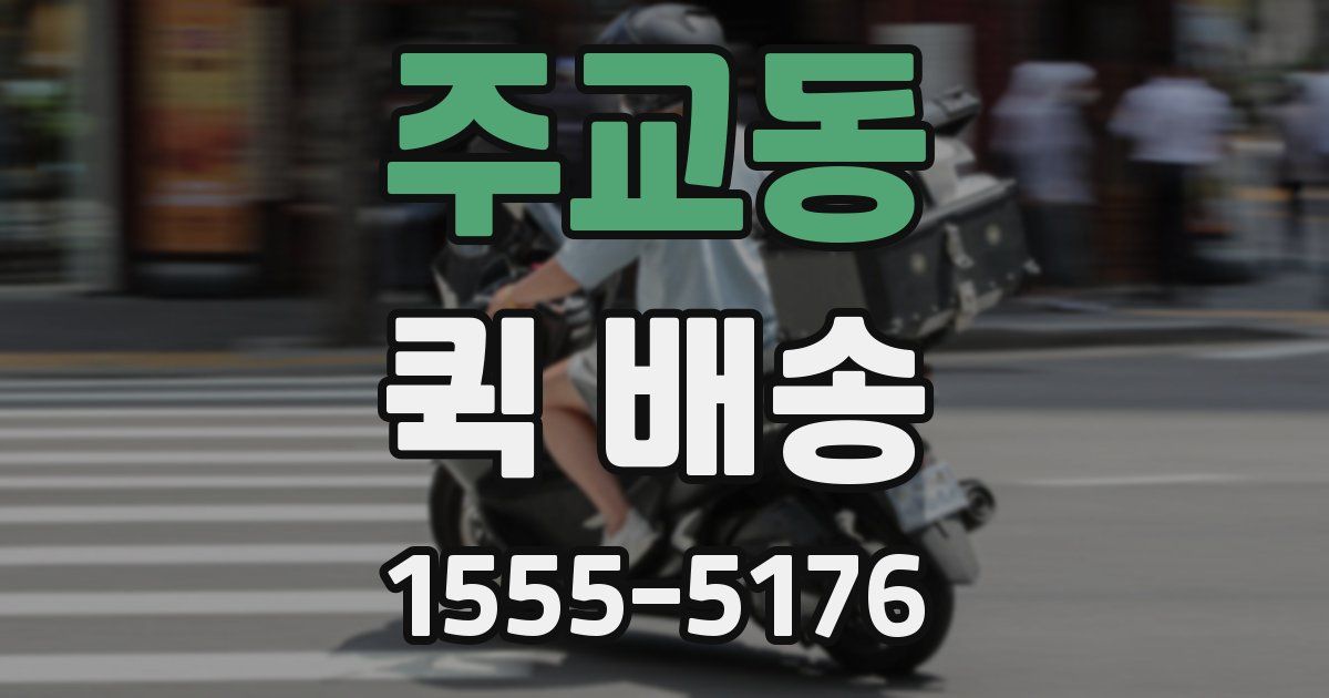 주교동 퀵 배송