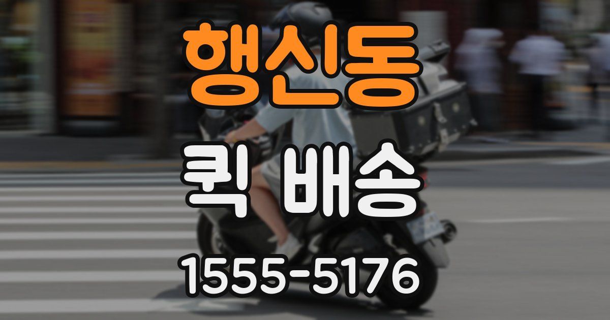 행신동 퀵 배송