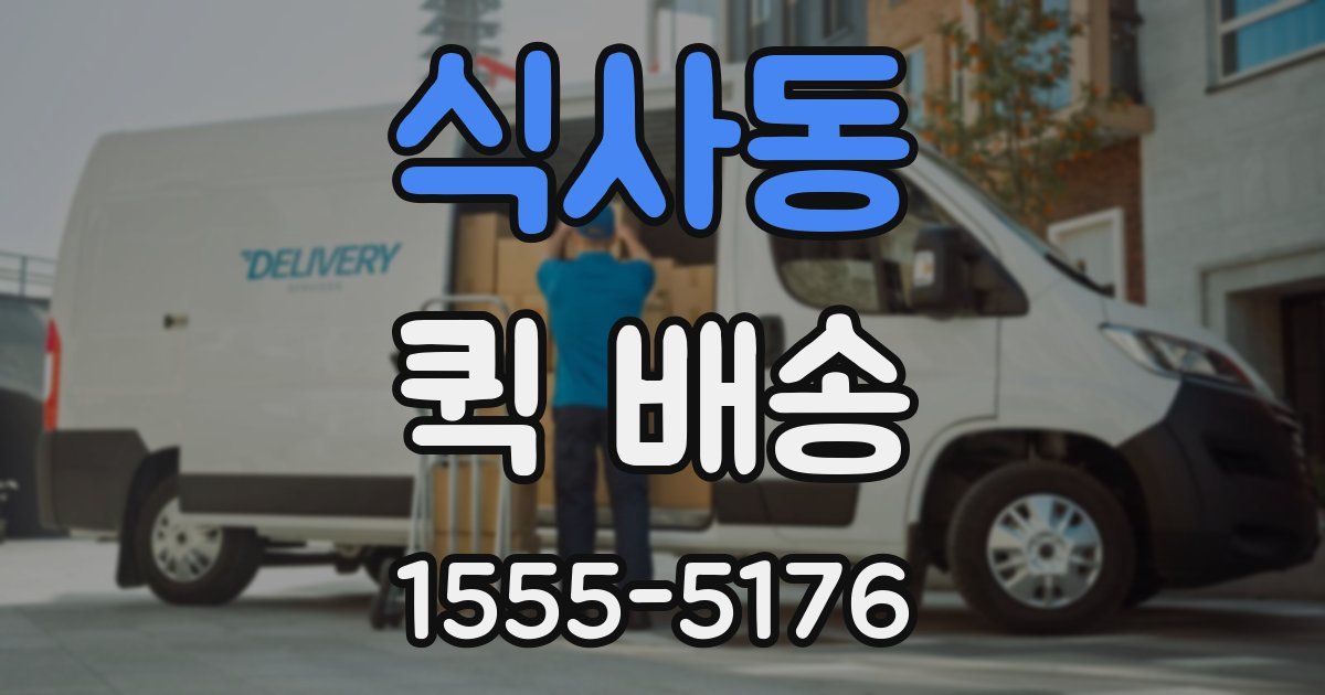 식사동 퀵 배송