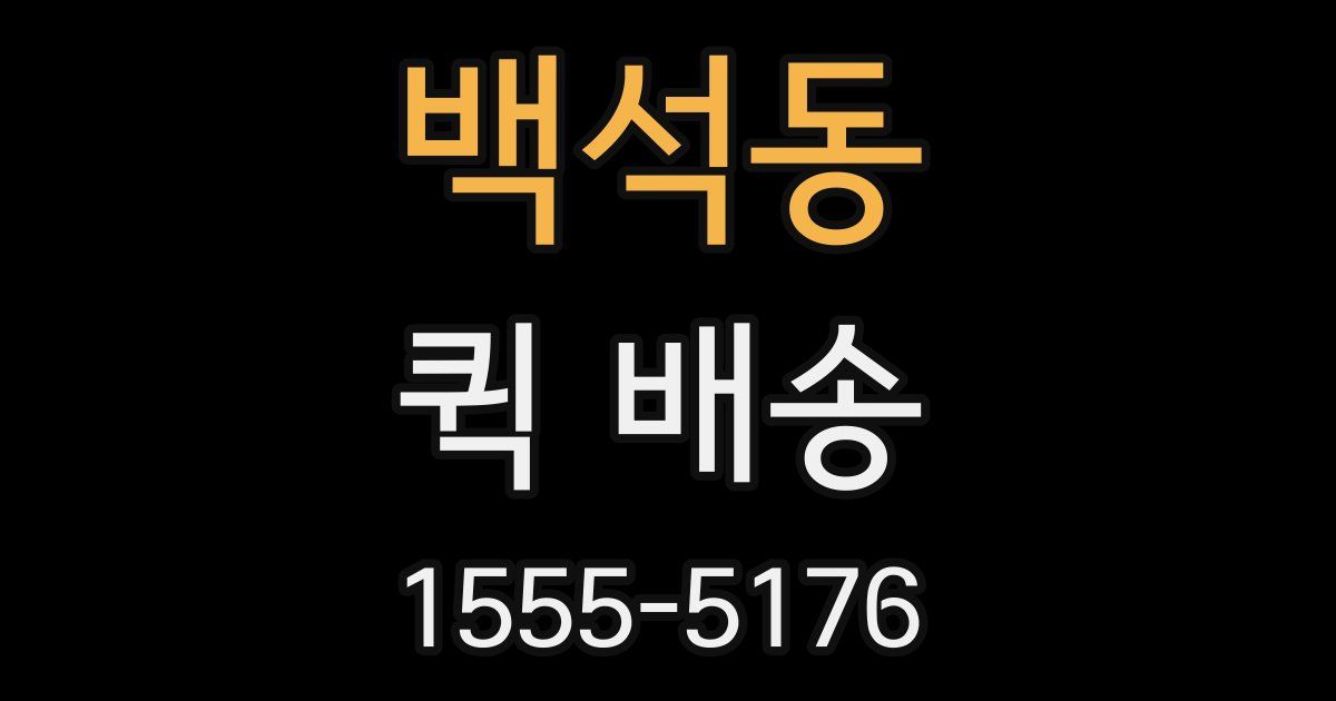 백석동 퀵 배송