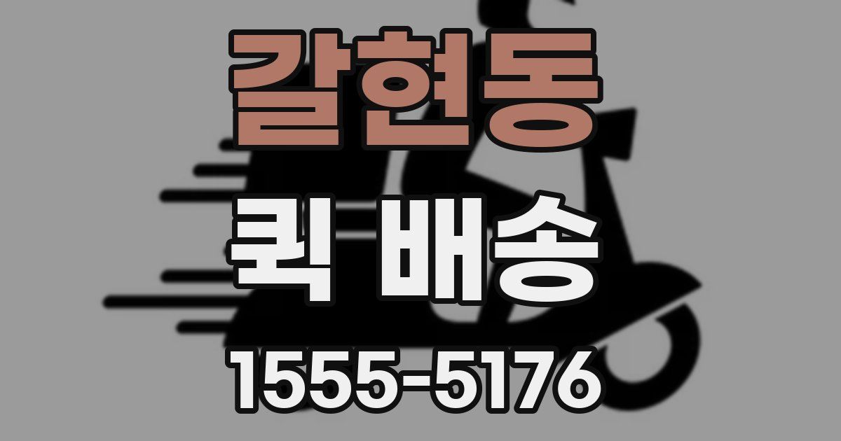 갈현동 퀵 배송