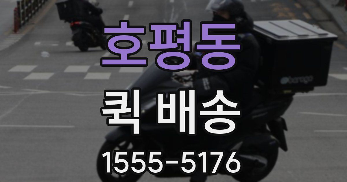 호평동 퀵 배송