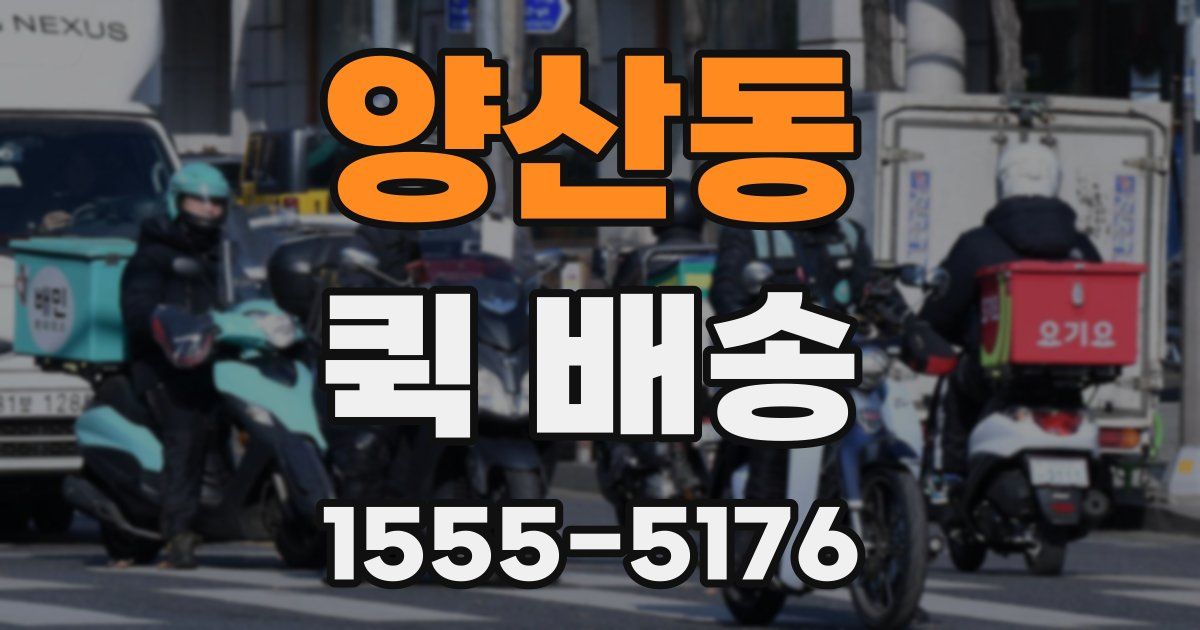 양산동 퀵 배송