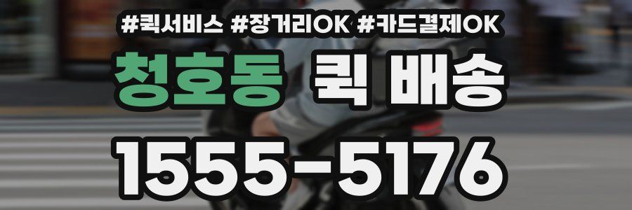 청호동 퀵 배송