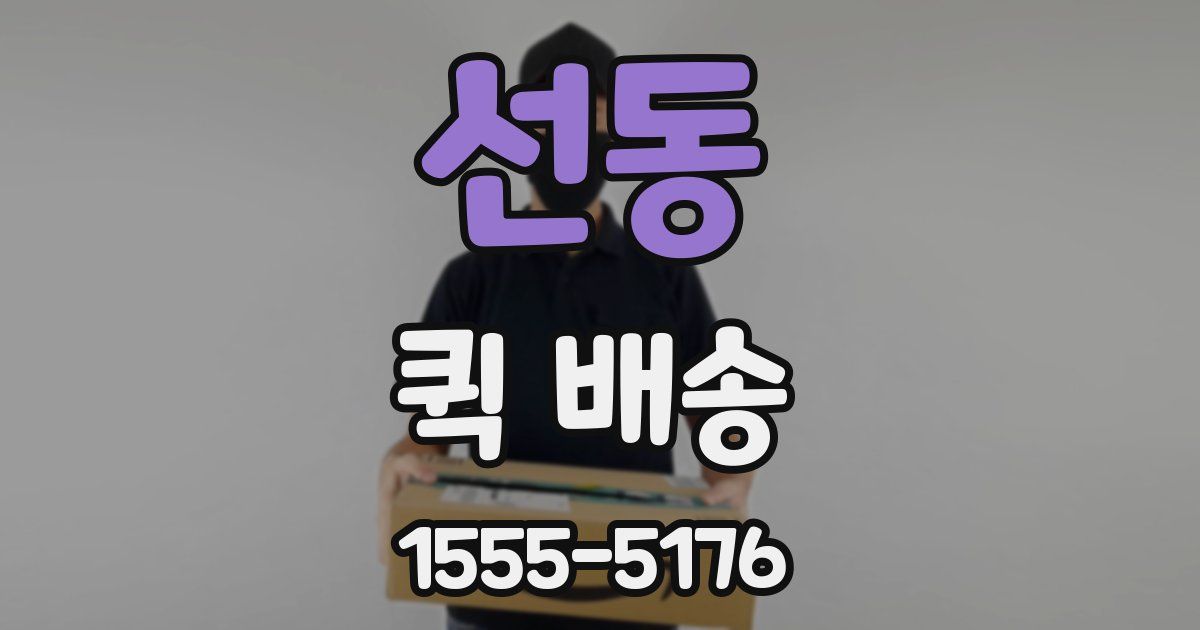 선동 퀵 배송