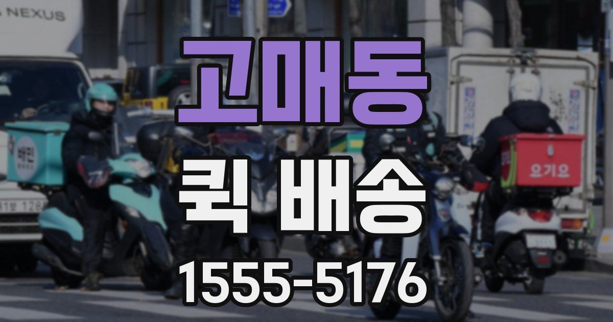 고매동 퀵 배송