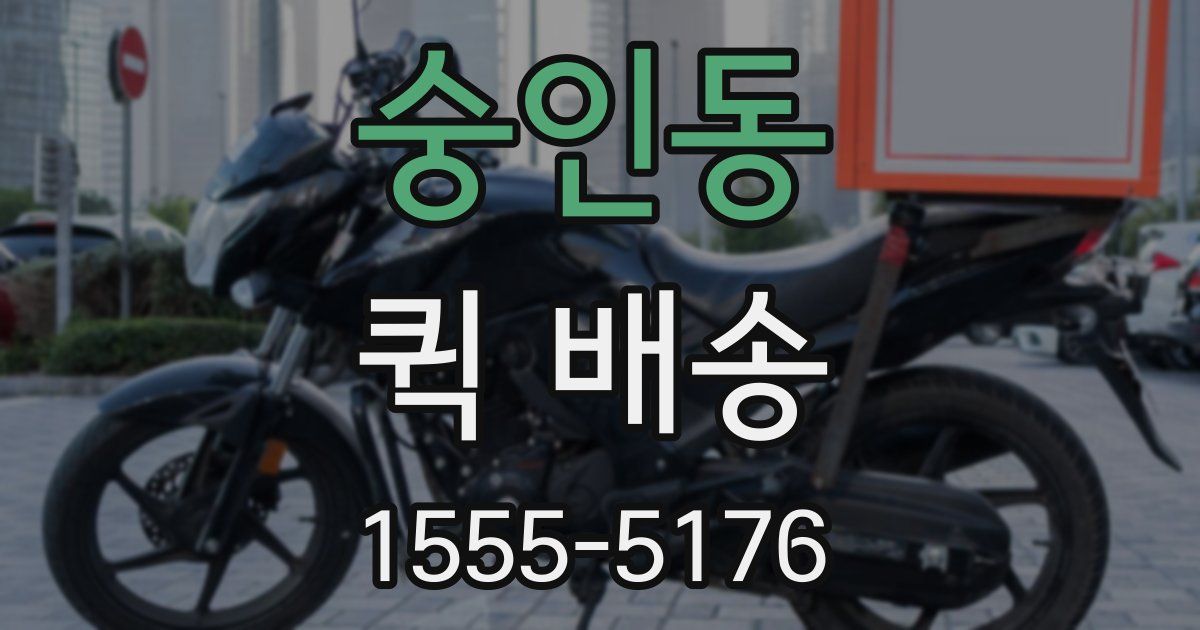 숭인동 퀵 배송