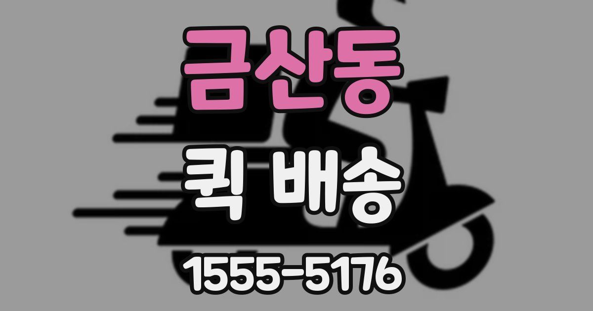 금산동 퀵 배송