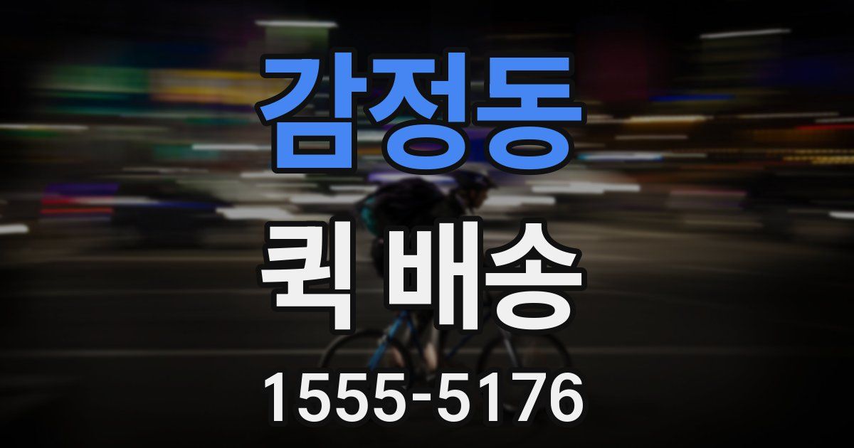 감정동 퀵 배송