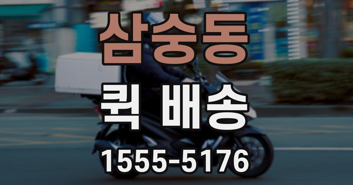 삼숭동 퀵 배송