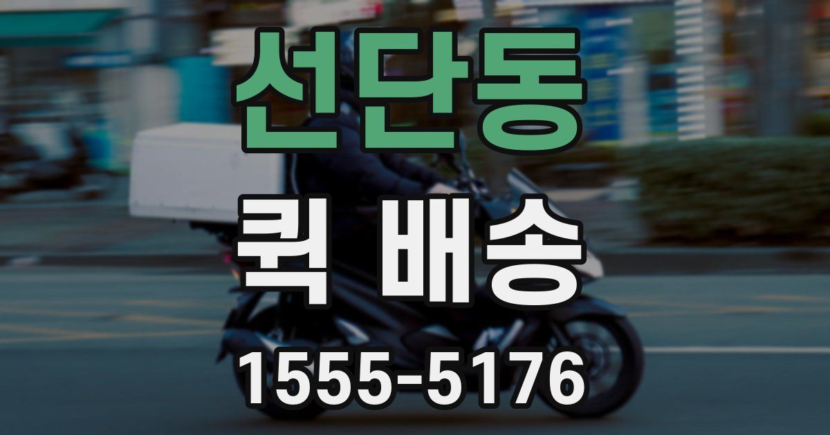 선단동 퀵 배송