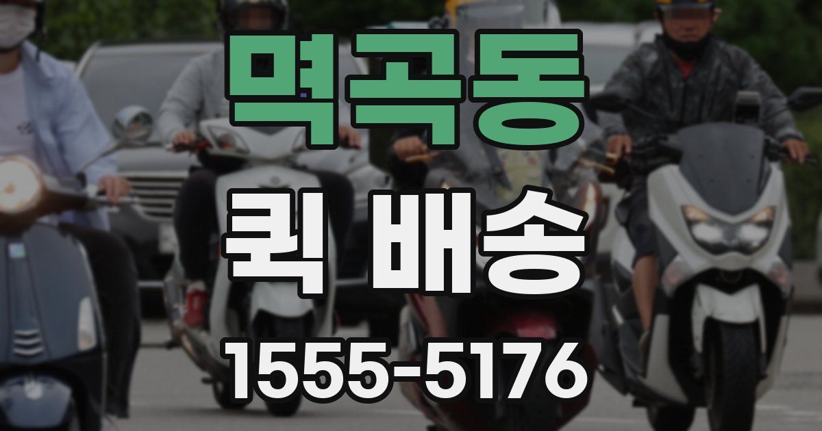멱곡동 퀵 배송